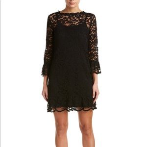 ABS by Allen Schwartz Black Lace Shift Dress